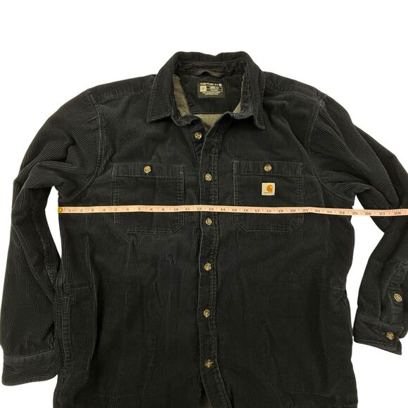 Carhartt Loose Fit Heavyweight Corduroy Jersey Lined Long Sleeve Shirt Large - Picture 11 of 12
